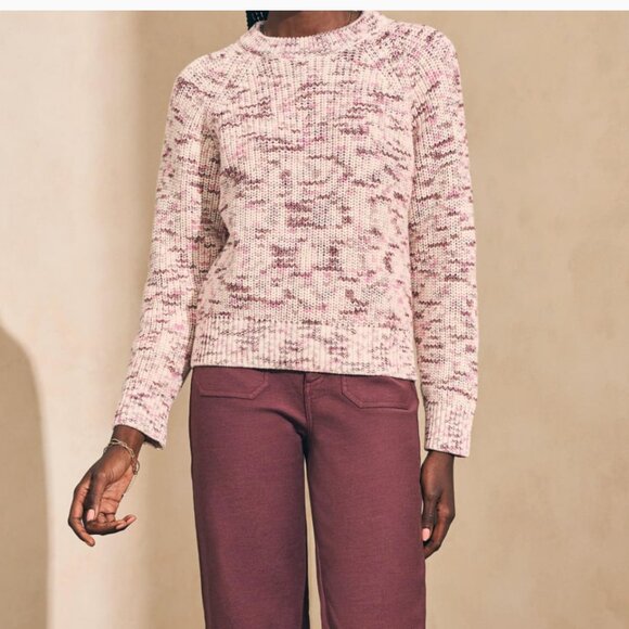 Faherty Painters Crew Sweater In Painted Rose - Medium - Picture 9 of 9